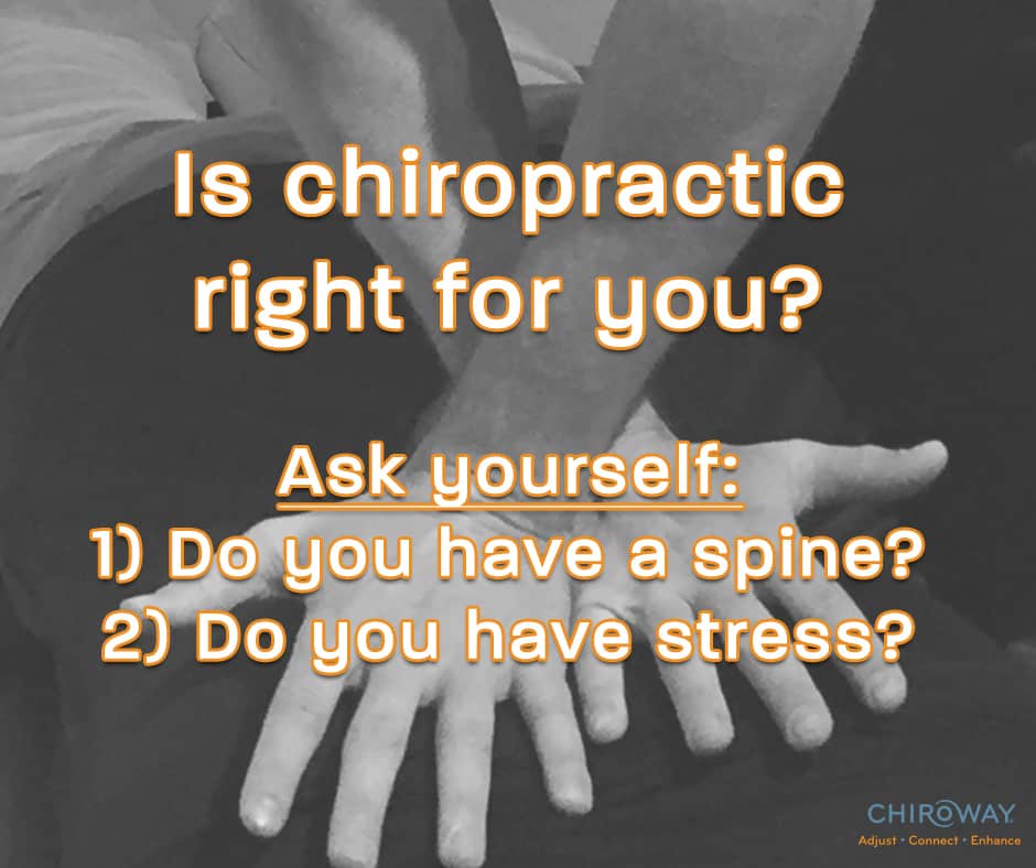 Is chiropractic right for you? Ask yourself: do you have a spine? Do you have stress?