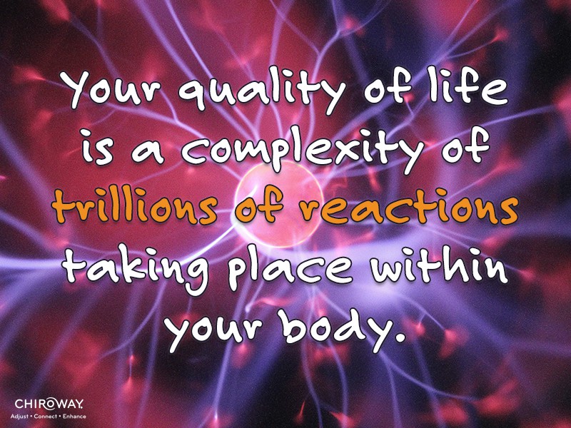 Your quality of life is a complexity of trillions of reactions taking place within your body