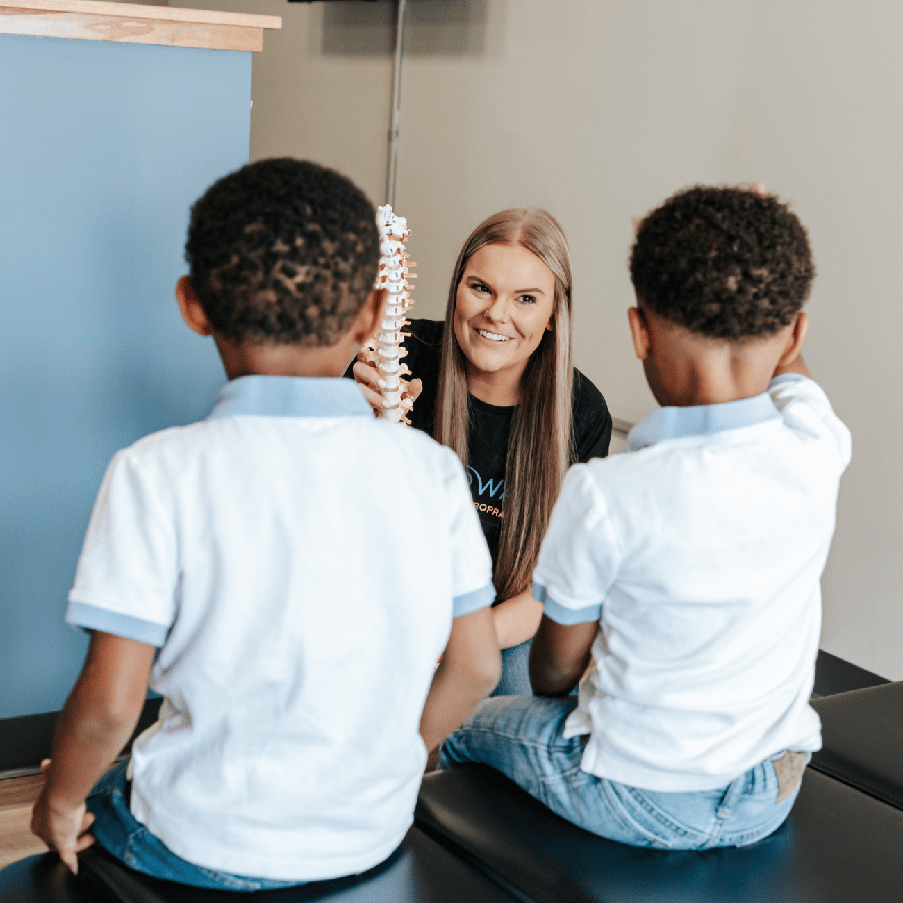 Chiropractor Educating Clients